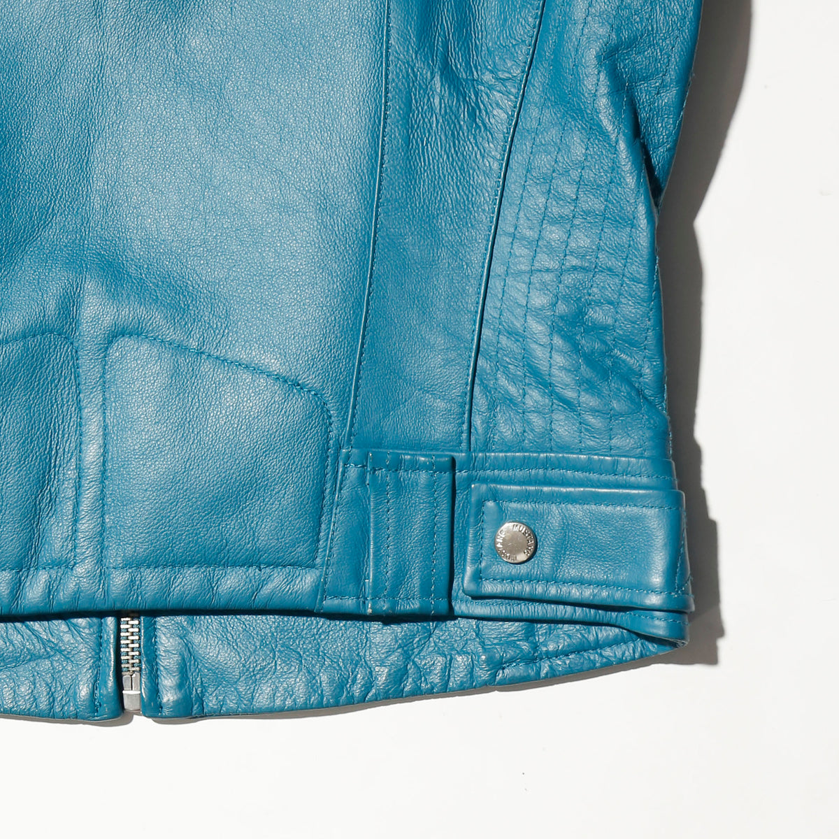 vintage mustang turquoise riding leather jacket