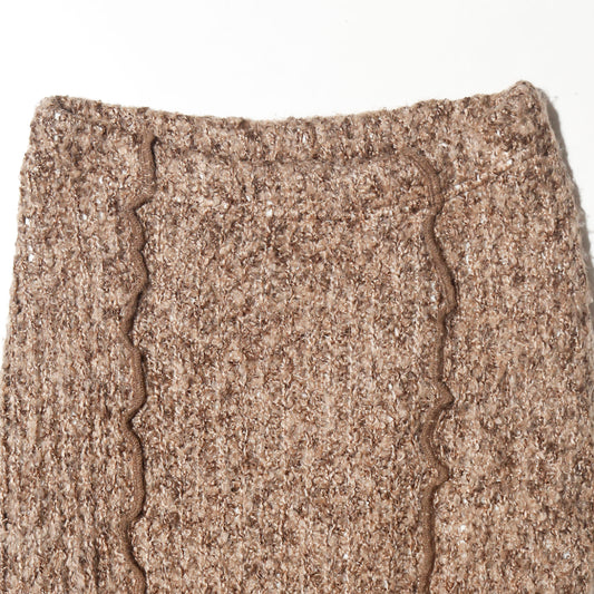 vintage deformed seam boucle knit skirt