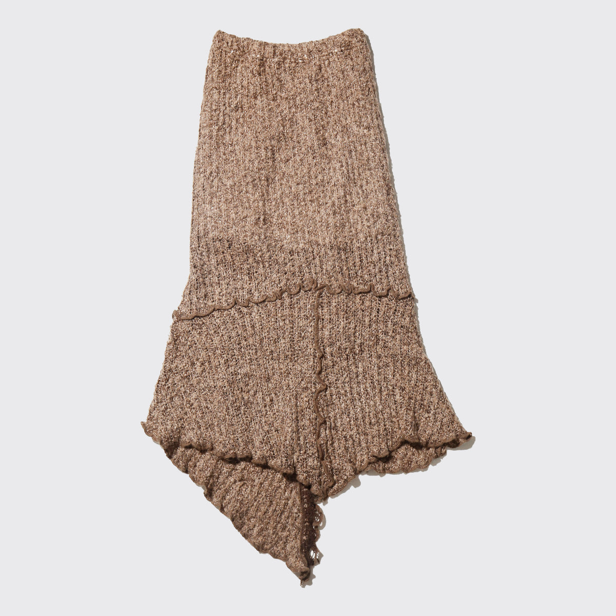 vintage deformed seam boucle knit skirt