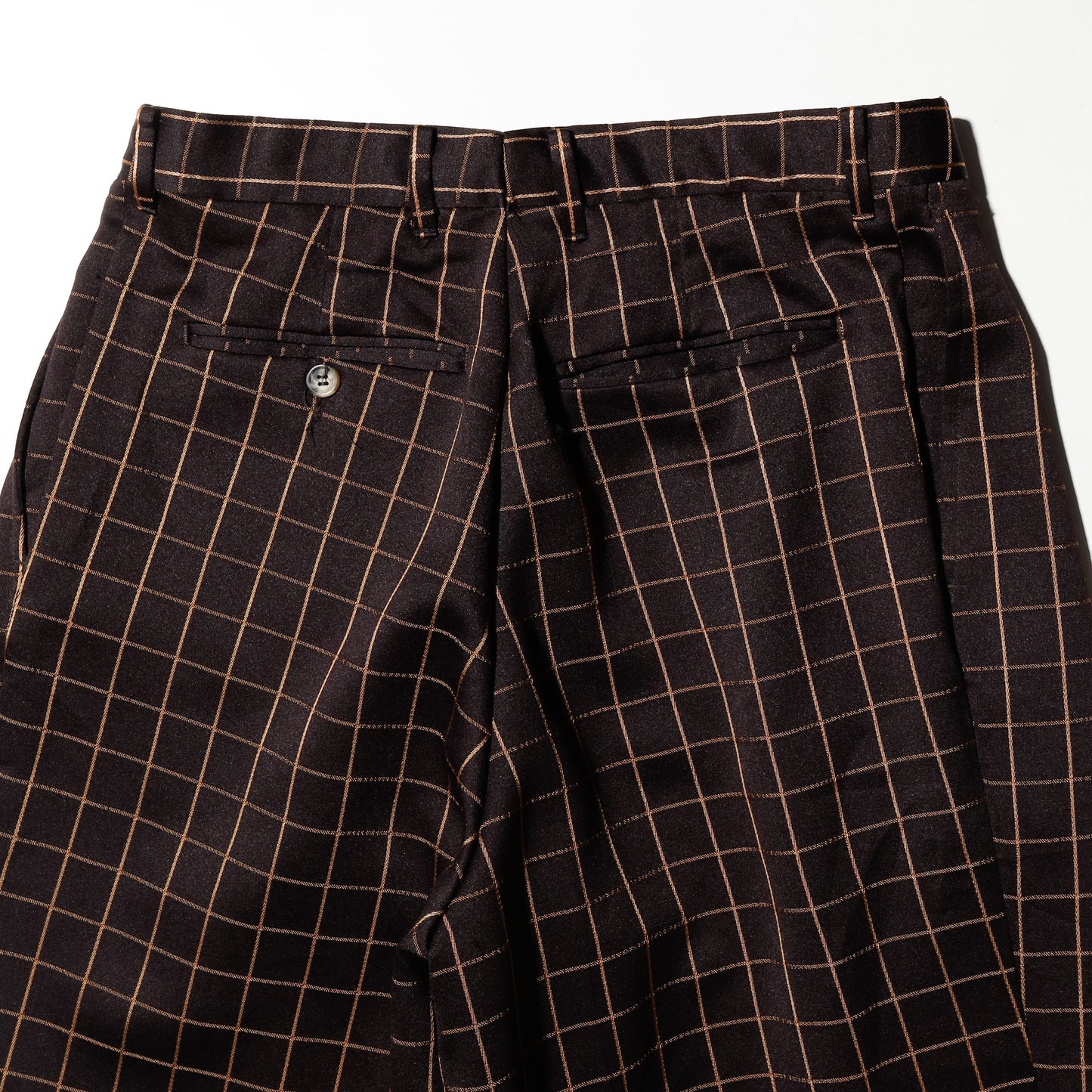 vintage tucked window check wide slacks