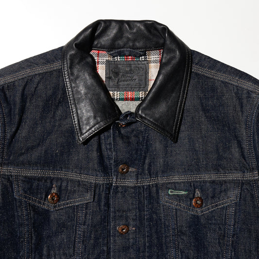 vintage 00's Diesel leather collar tucker jacket