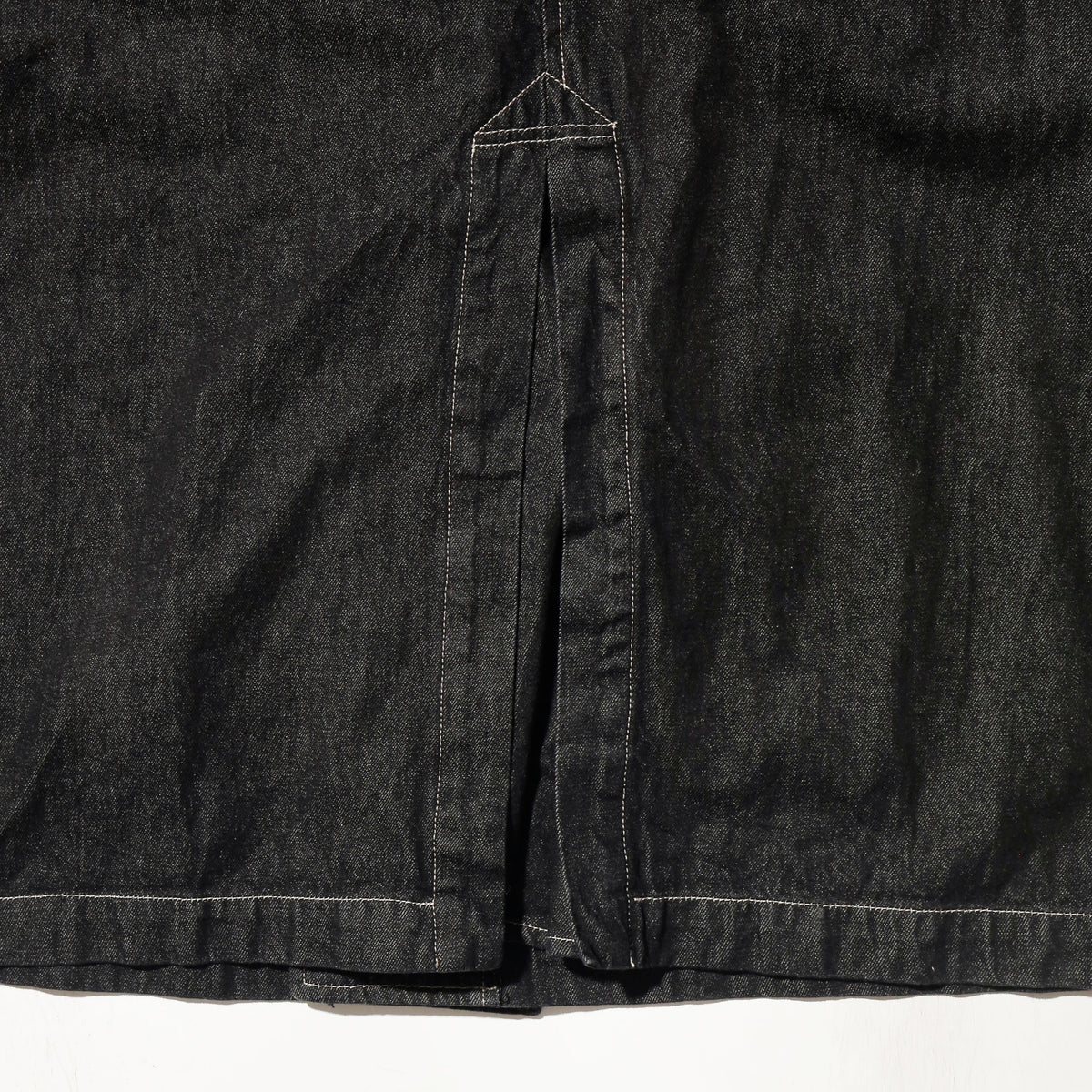 vintage stitched denim trench coat
