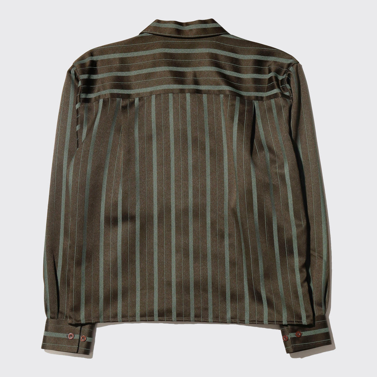 vintage stripe open collar wide shirt