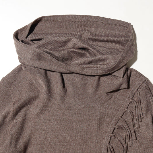 vintage cowl neck fringe wrap pullover