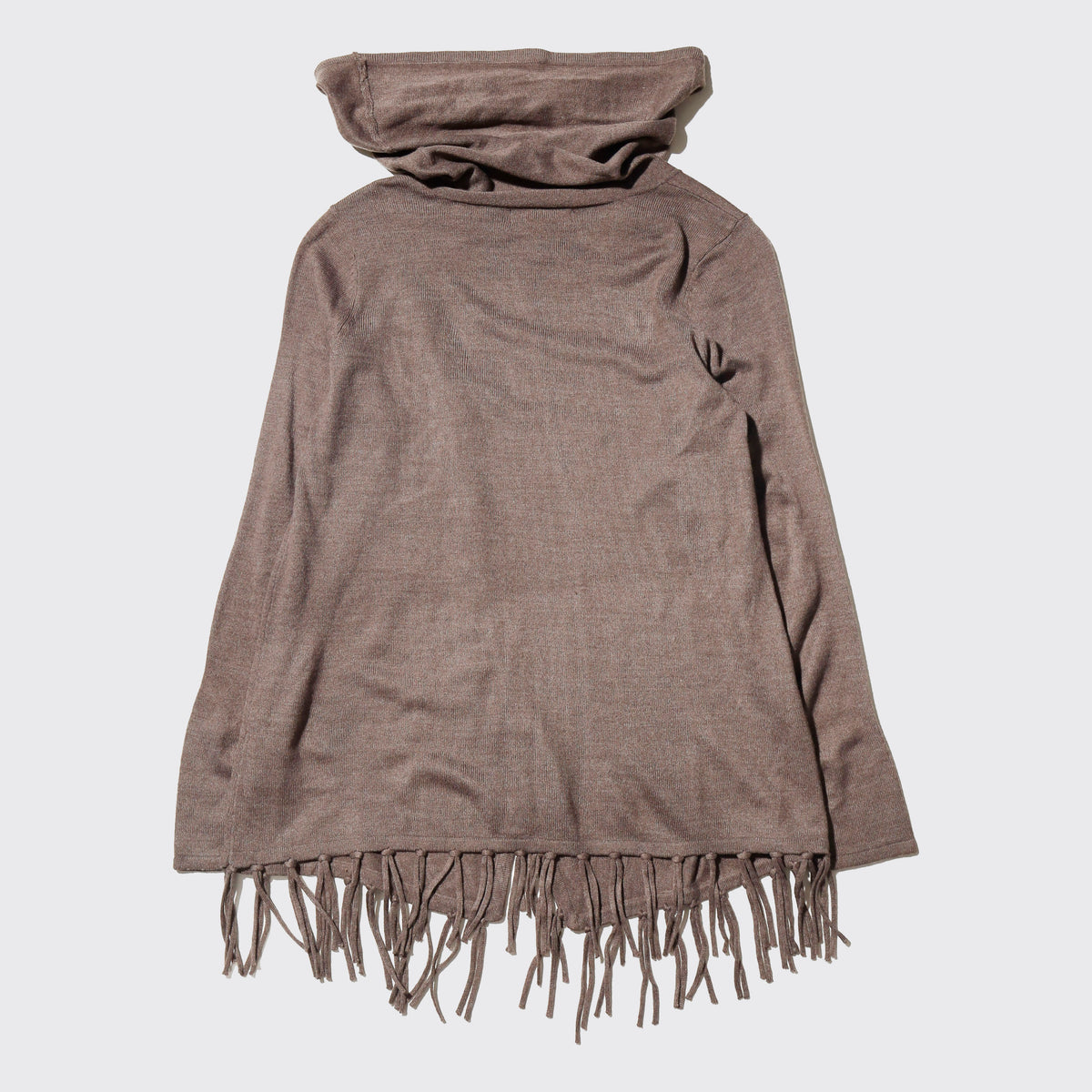 vintage cowl neck fringe wrap pullover