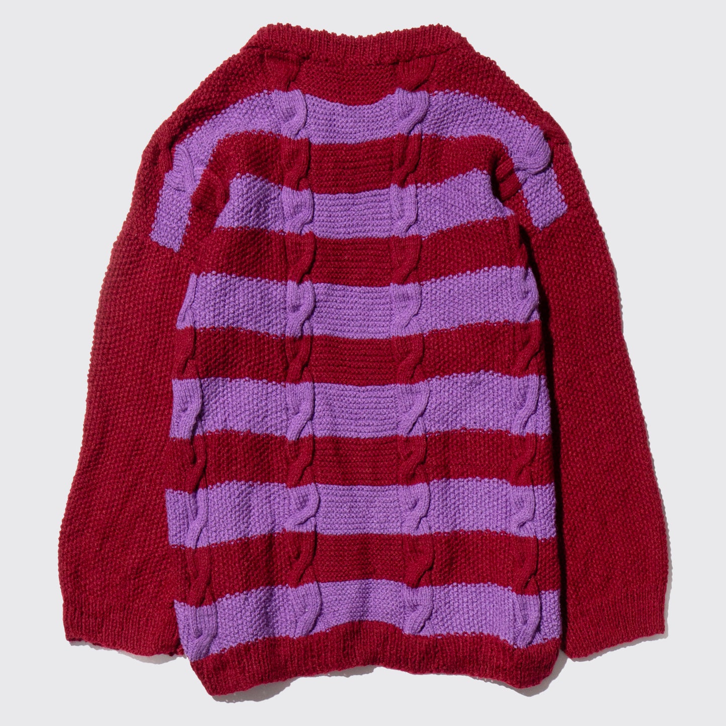 vintage hand knit wide border sweater