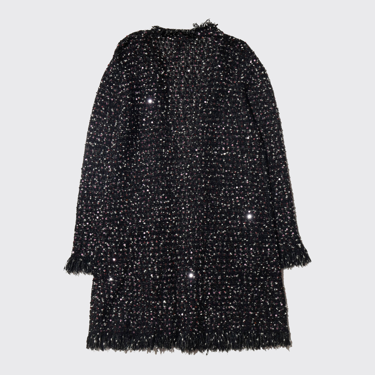 vintage fringe spangle knit coat