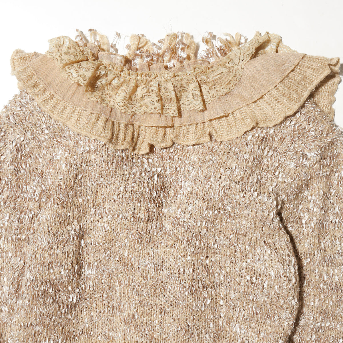 vintage ruffle dress knit cardigan
