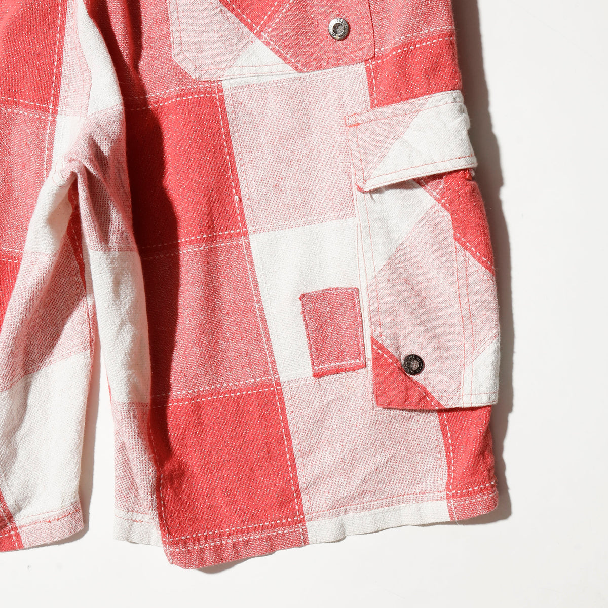vintage shinny buffalo check cargo shorts