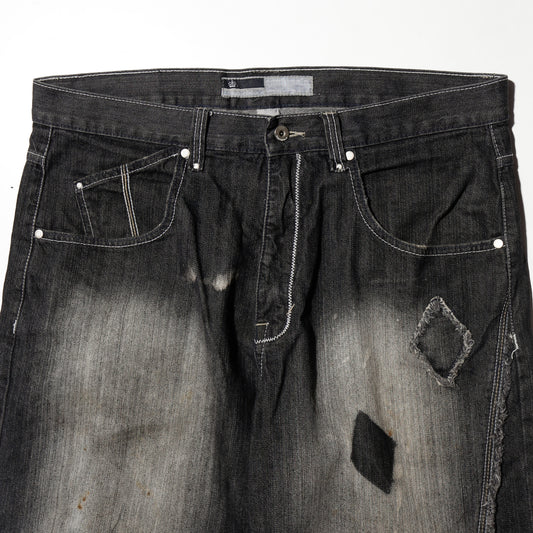 vintage south pole iron cross repaired baggy jeans