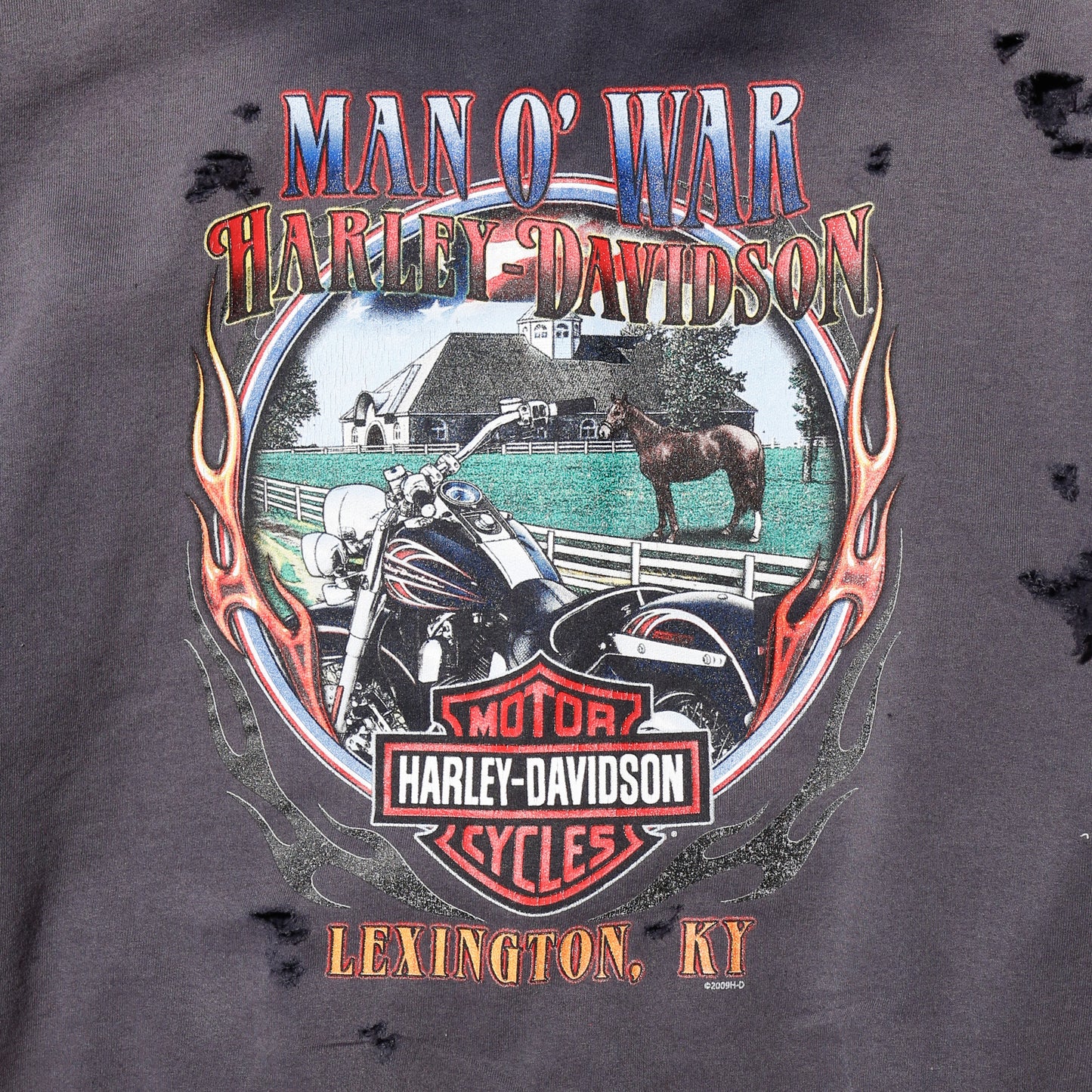 *one-off harley davidson skull broken hoodie