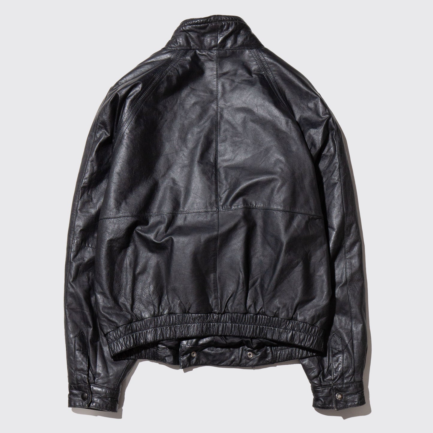 vintage collar less leather jacket