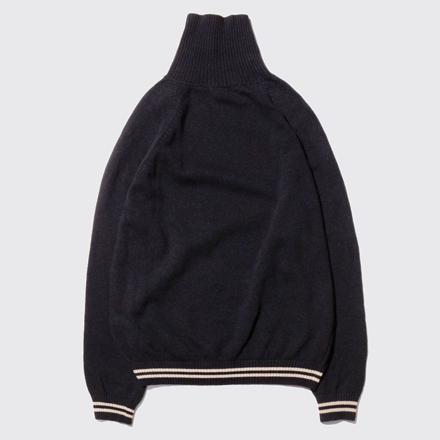 vintage slanting zip line sweater