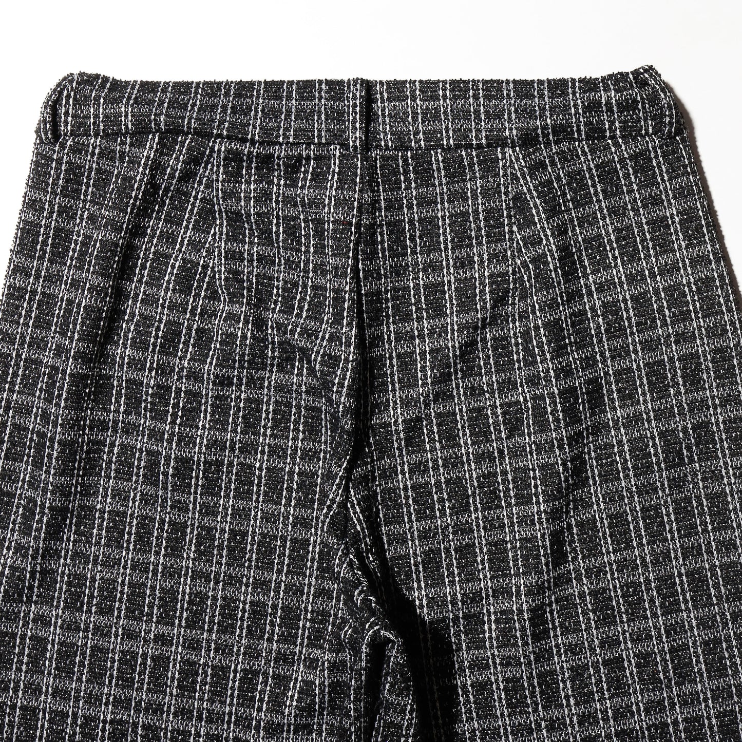 vintage check tweed wide slacks