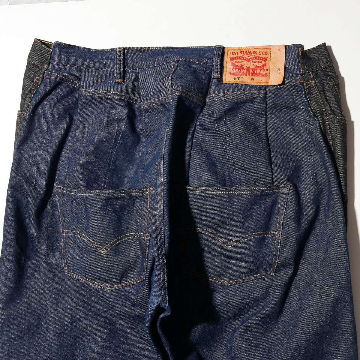 *one-off dropped double face jeans*dead stock rigid body