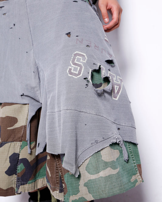 *one-off broken layered cargo shorts