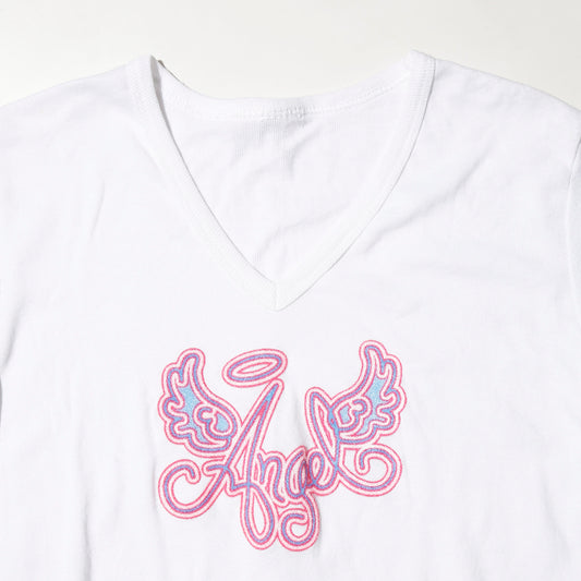 vintage puff glitter "angel" tiny t-shirt