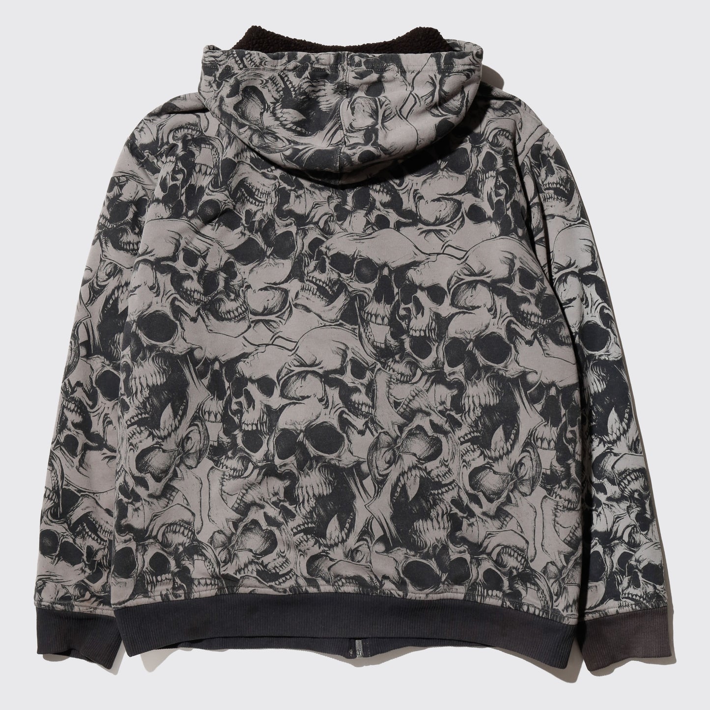 vintage elite skull boa lining hoodie