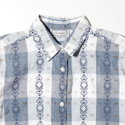 vintage jane ashley love check h/s shirt