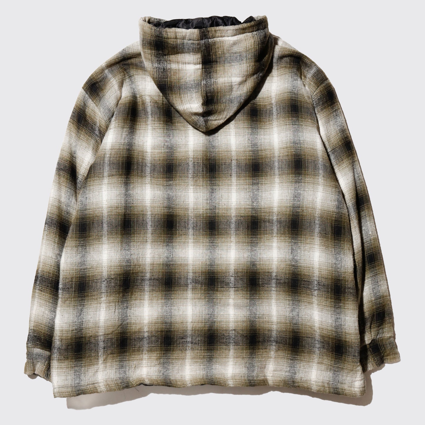 vintage ombre check hooded jacket