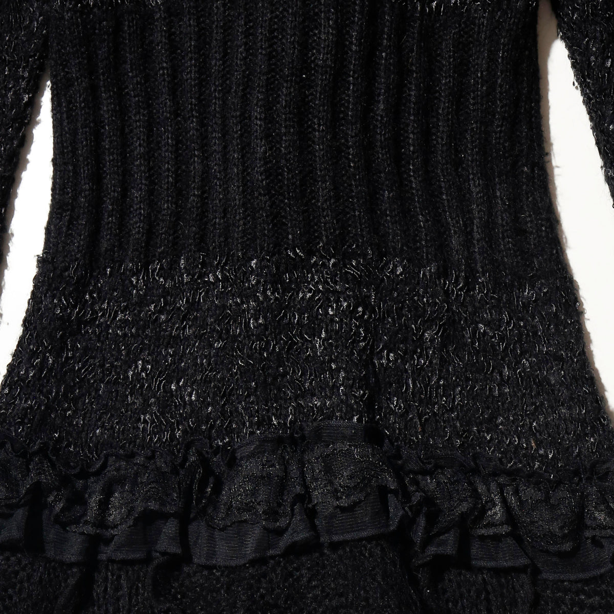 vintage ruffle knit dress cardigan