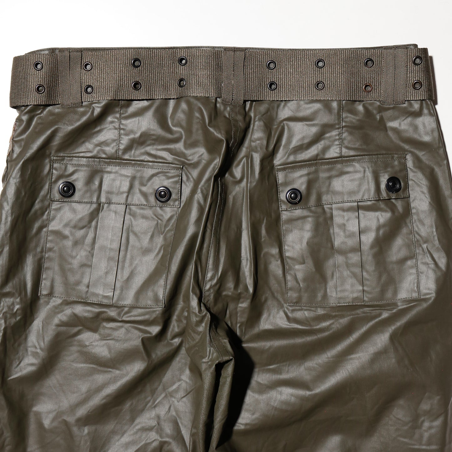 vintage coating buckled flare trousers