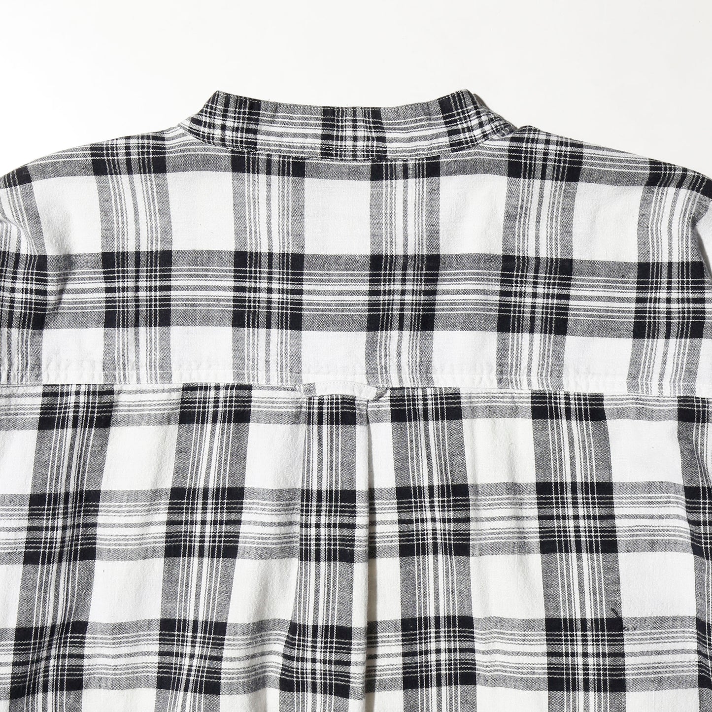 vintage band collar check shirt