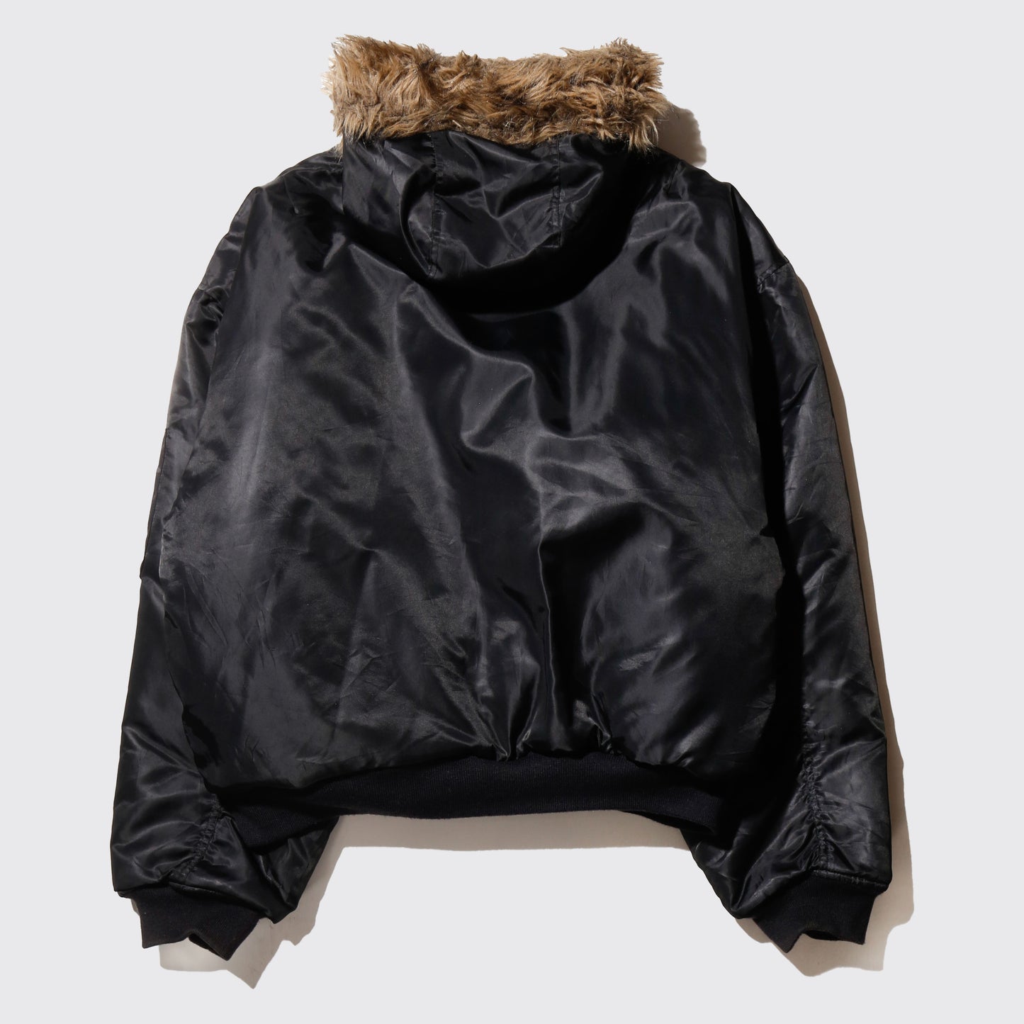 *one-off unbalance hooded bomber jacket