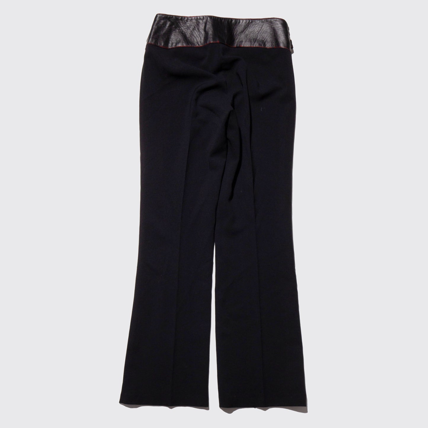 vintage double belted lowrise flare trousers
