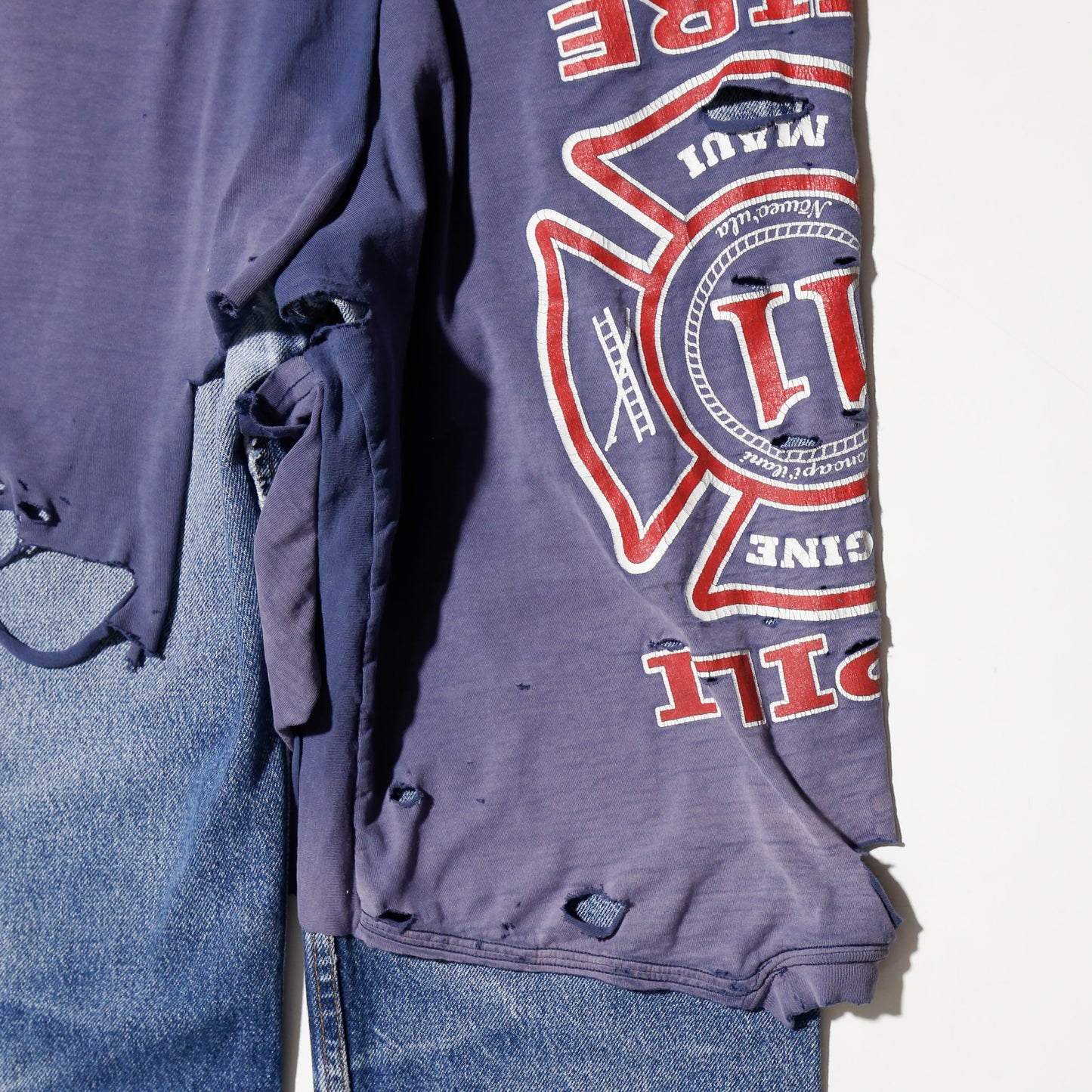 *one-off broken layered trousers