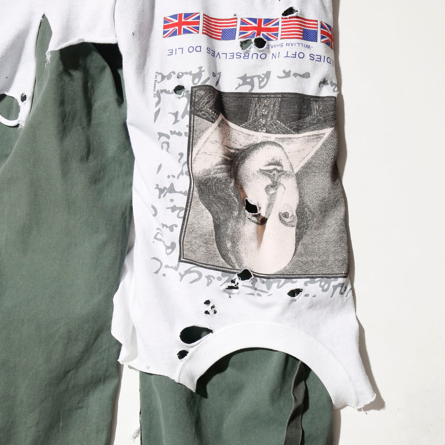 *one-off broken layered trousers