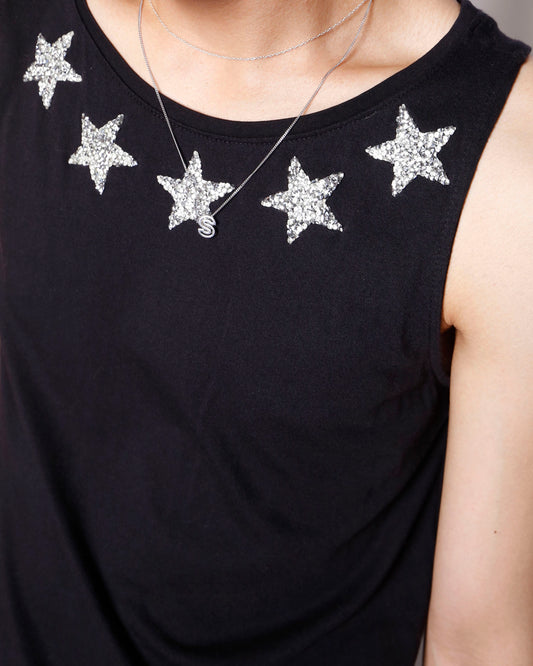 vintage glitter star tank top