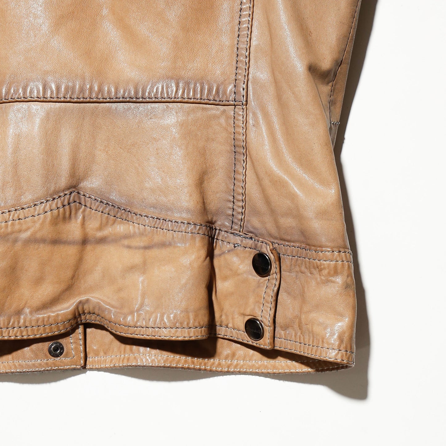 vintage 00's distressed multi zip biker leather jacket