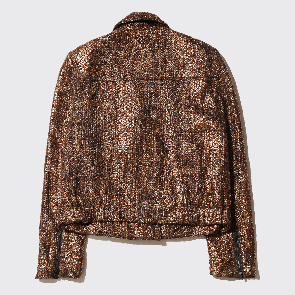 vintage 00's alice+olivia gold tweed riders jacket