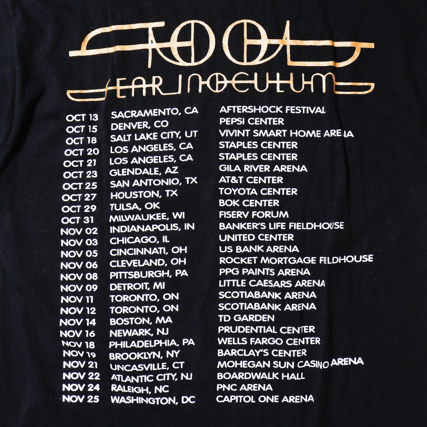 vintage 19’s Tool fear inoculum tour t-shirt