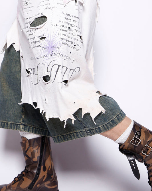 *one-off broken layered shorts