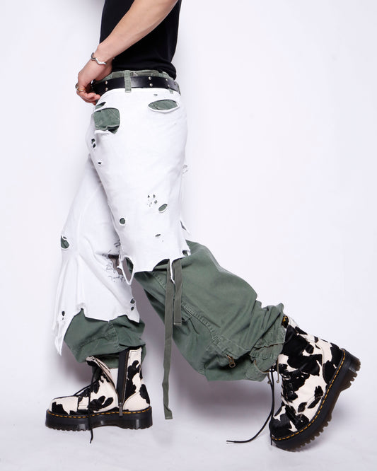 *one-off broken layered trousers