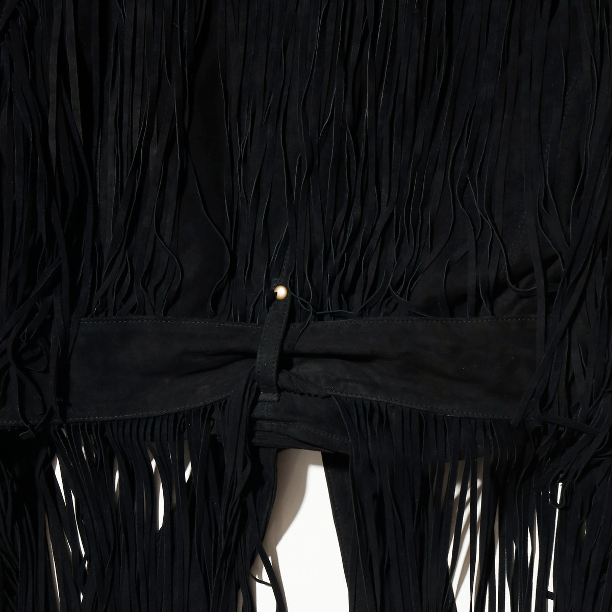 vintage cropped fringe hallow jacket , with fringe belt