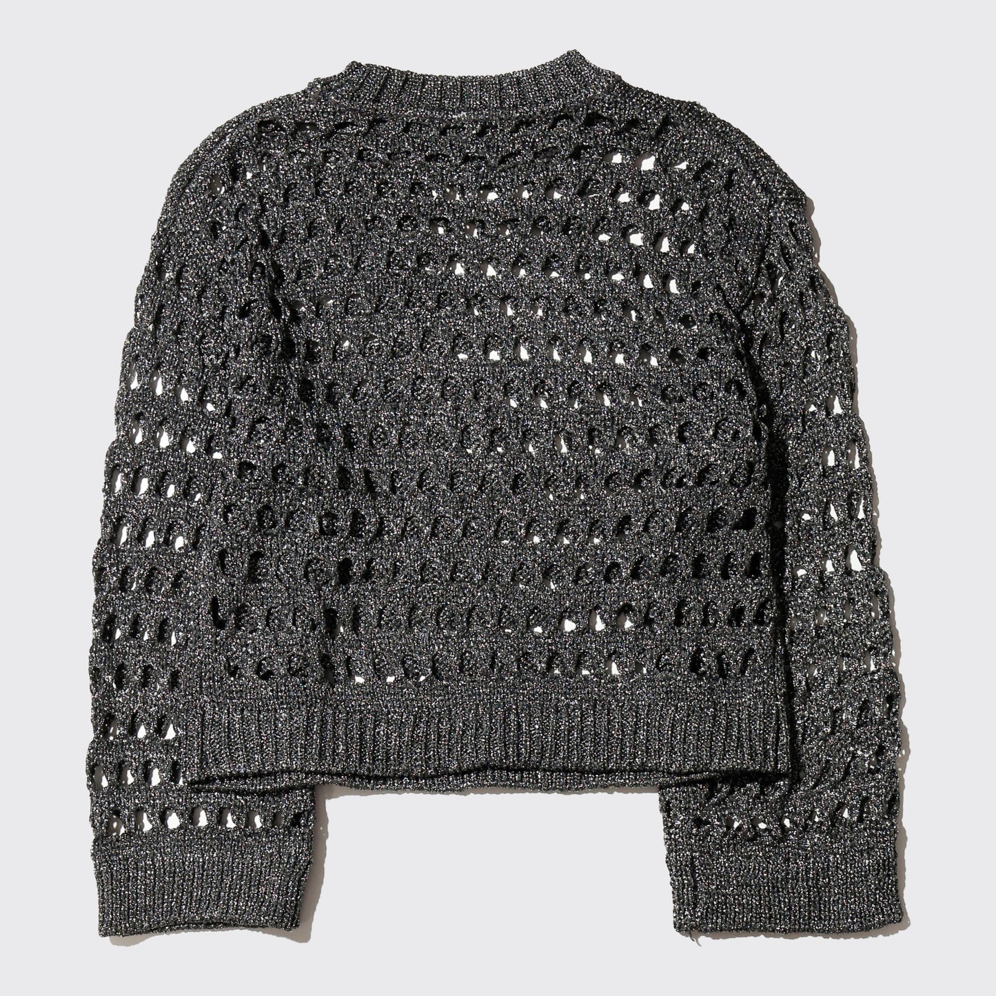 vintage cropped lame hole sweater