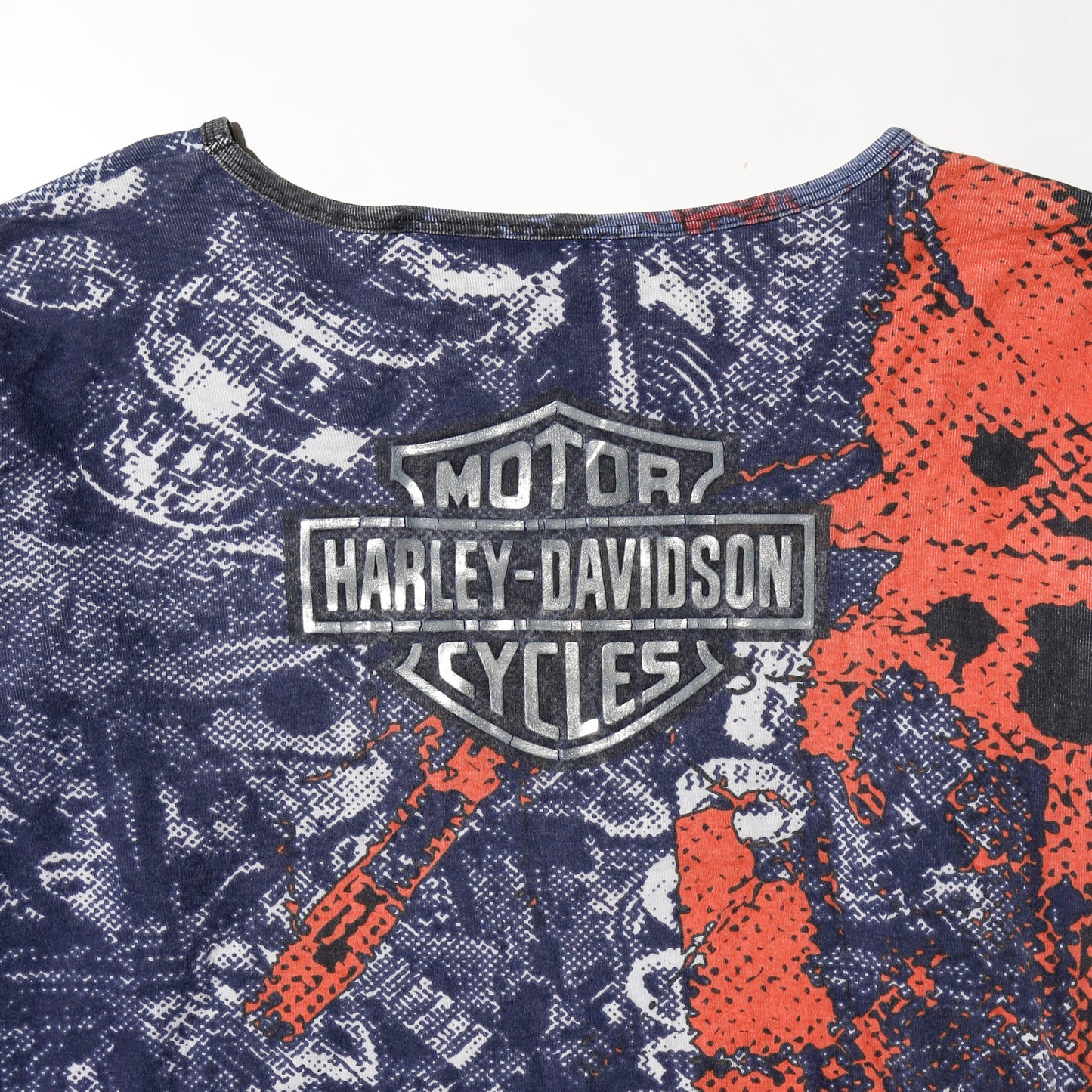vintage 00's harley-davidson cropped syndrome l/s cut sew