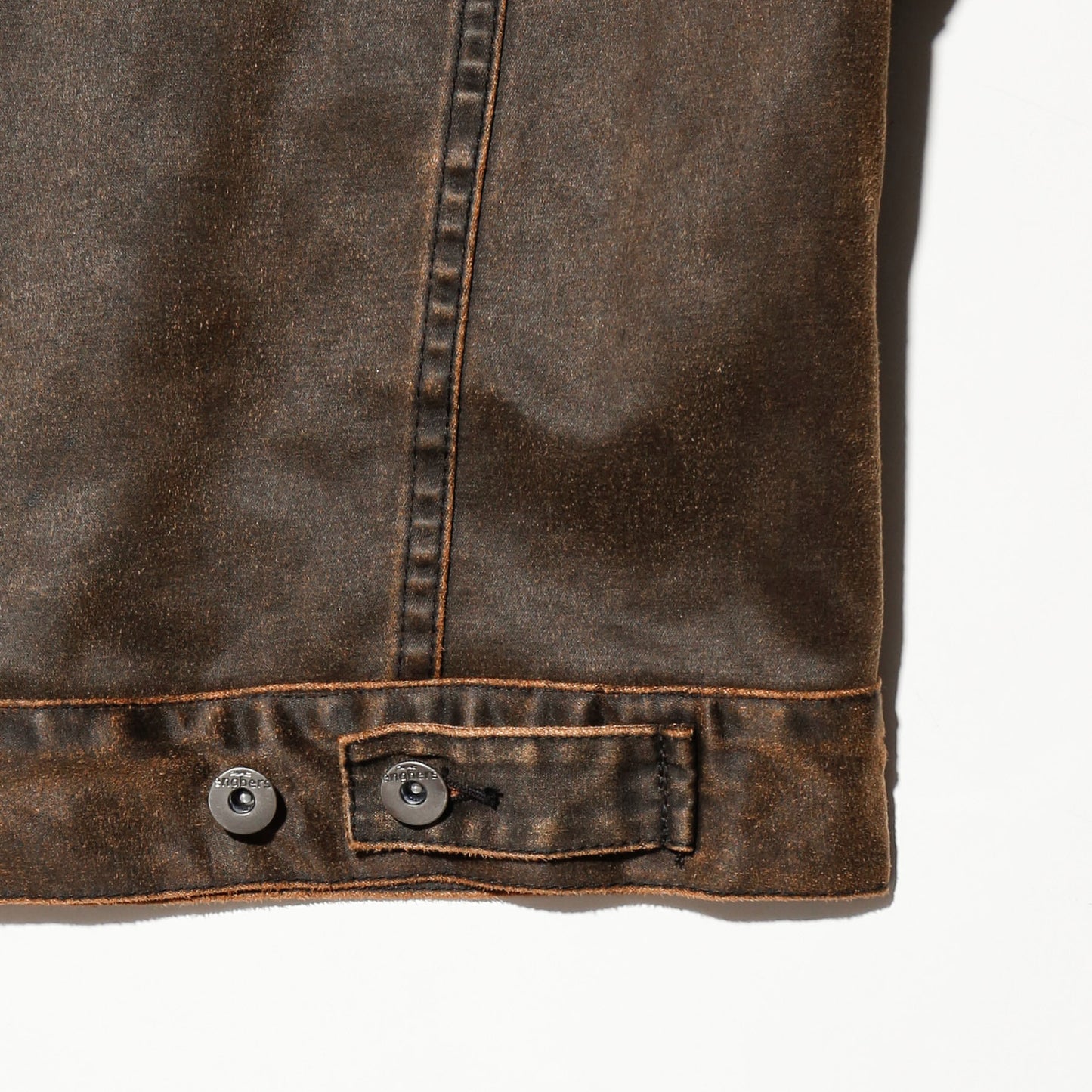 *one-off unbalance coating trucker jacket