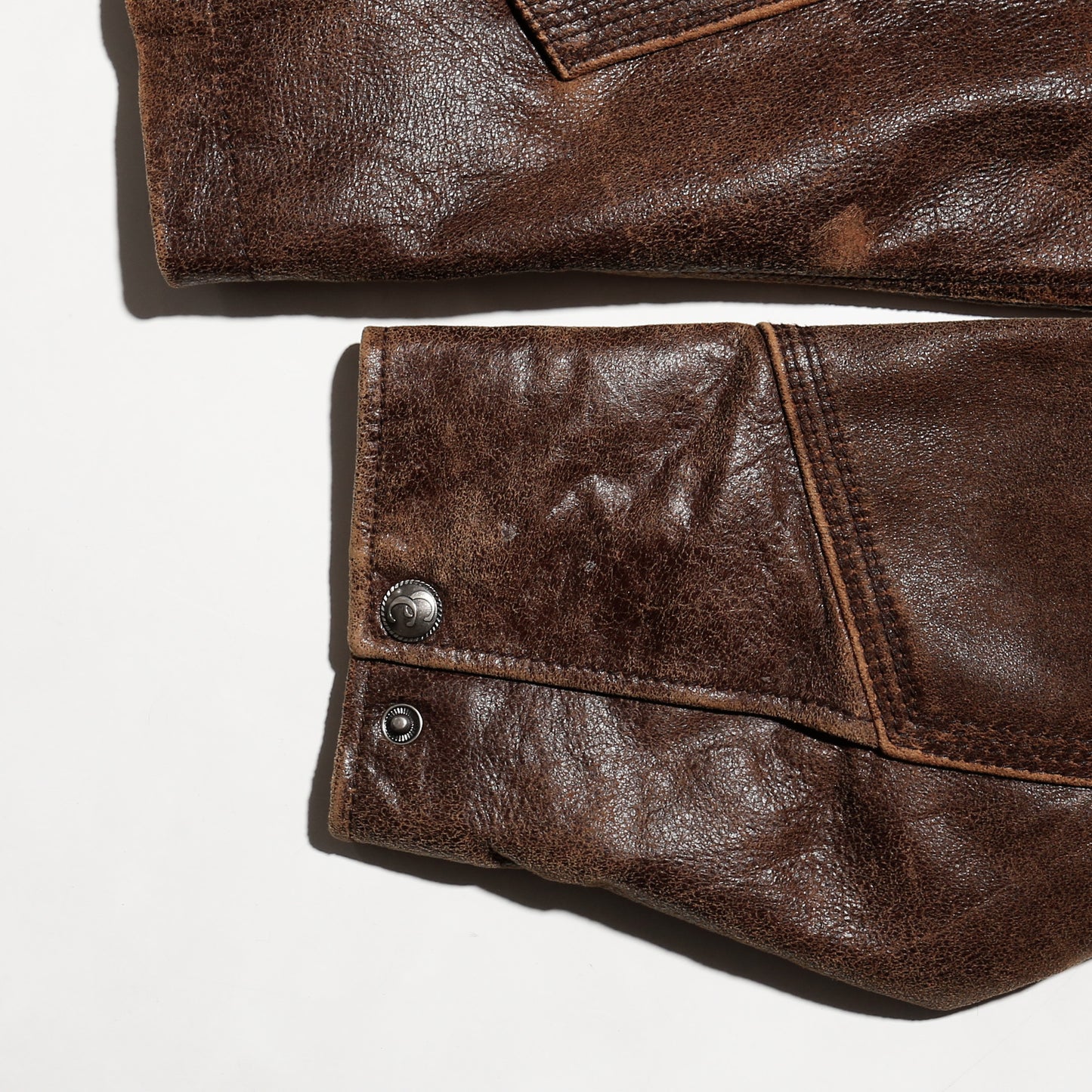 vintage fadded western leather jacket