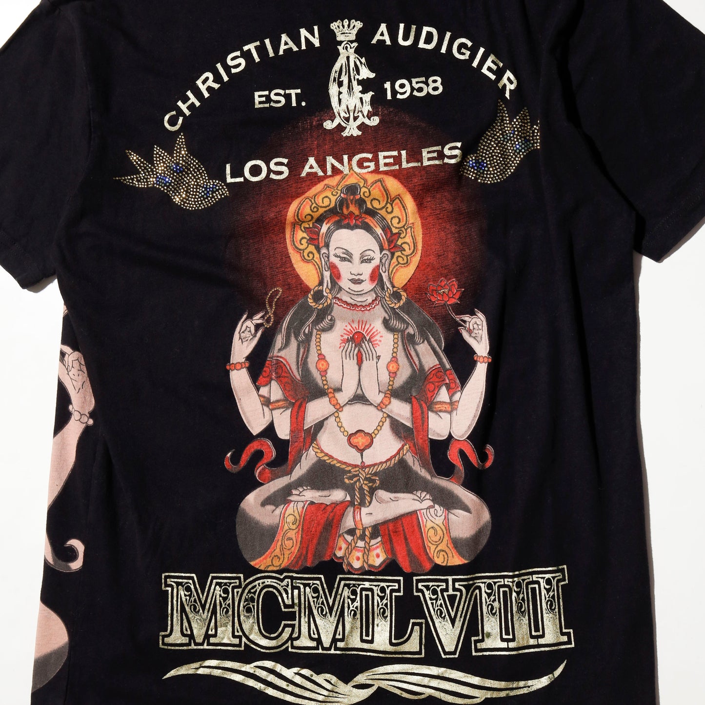 vintage 00's christian audigier bijou kannon tatoo t-shirt