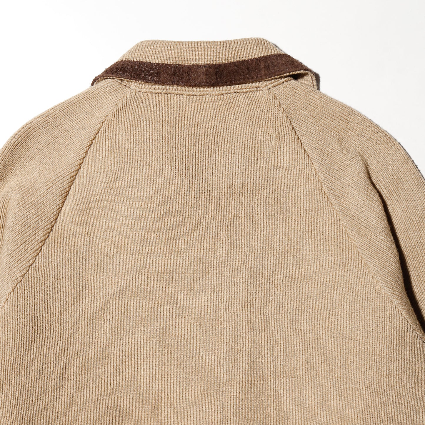 vintage suede combi knit jacket