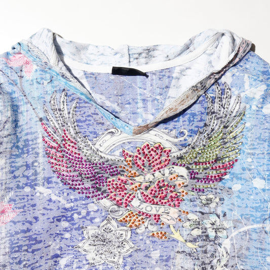 vintage tatoo crystal hoodie