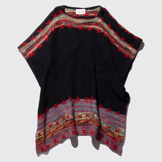 vintage jump knit wear folklore poncho