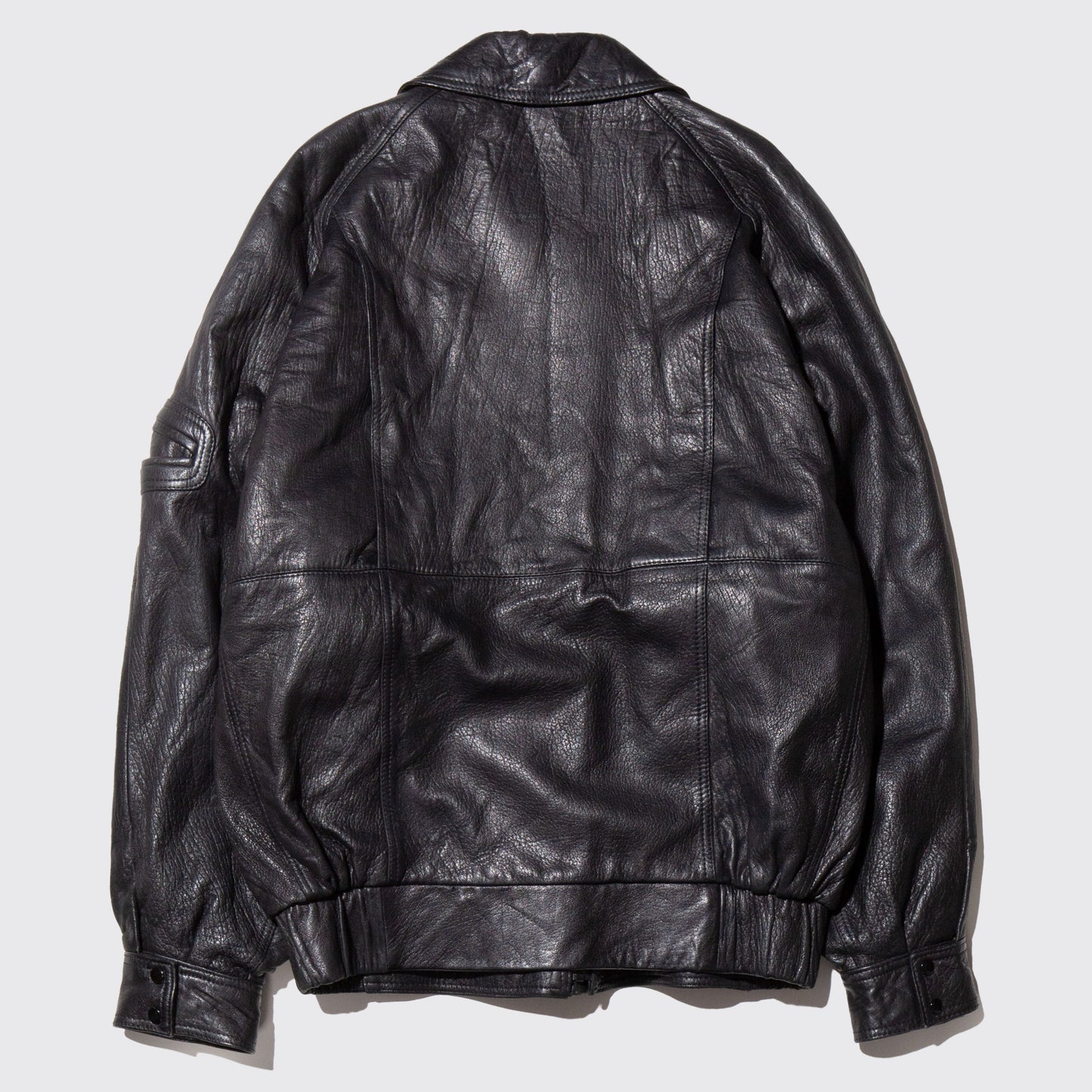 vintage loose aviator leather jacket