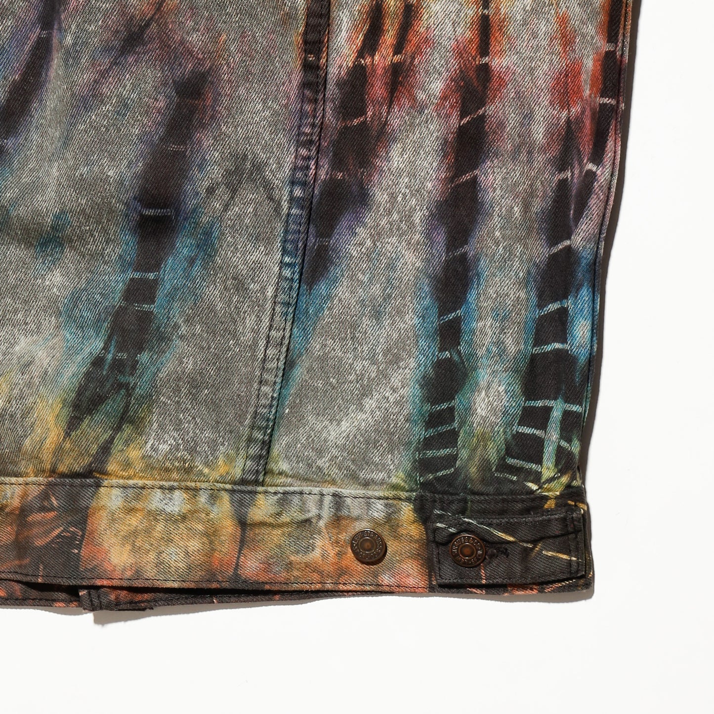 *one-off hybrid trucker jacket , "psychedelic effect"