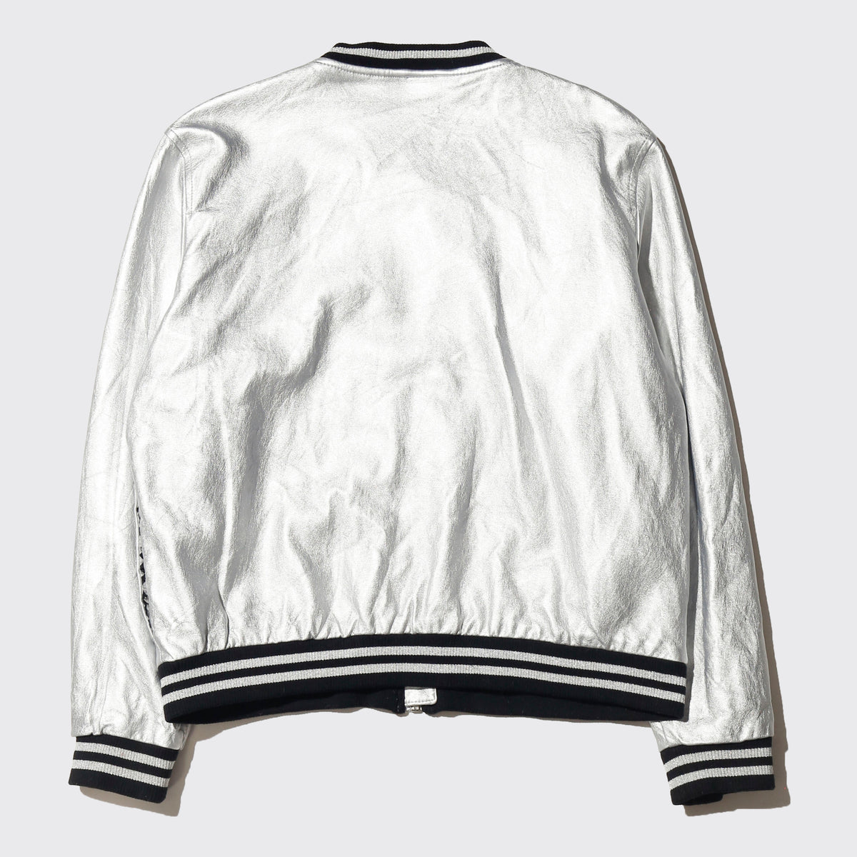 vintage 00's disney mickey mouse silver varsity jacket
