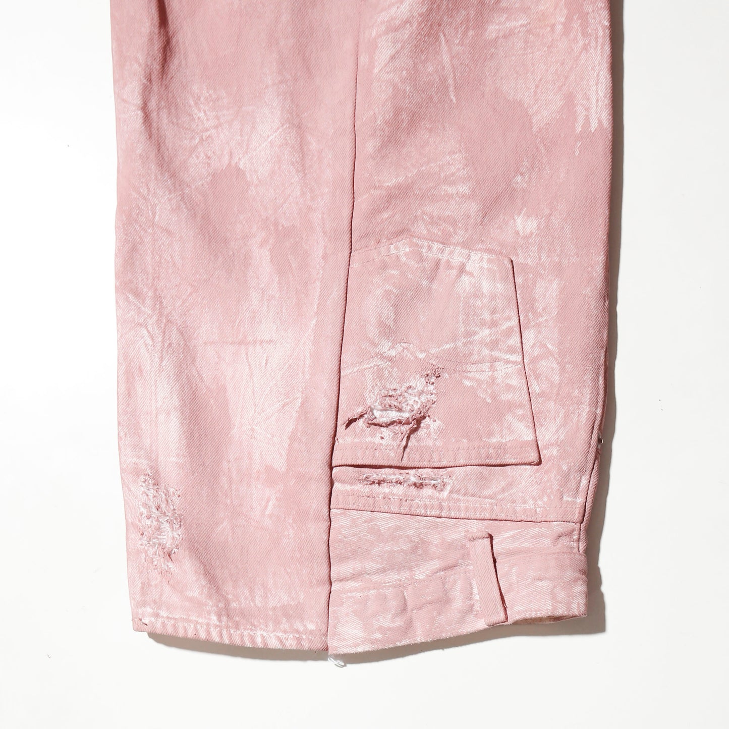 *one-off broken upside down jeans: model- dust pink